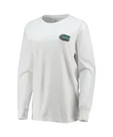 Women's Pressbox White Florida Gators Traditions Pennant Long Sleeve T-shirt