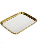 Oblong Tray - White, Gold