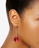 Holiday Lane Gold-Tone Poinsettia Drop Earrings, Created for Macy's