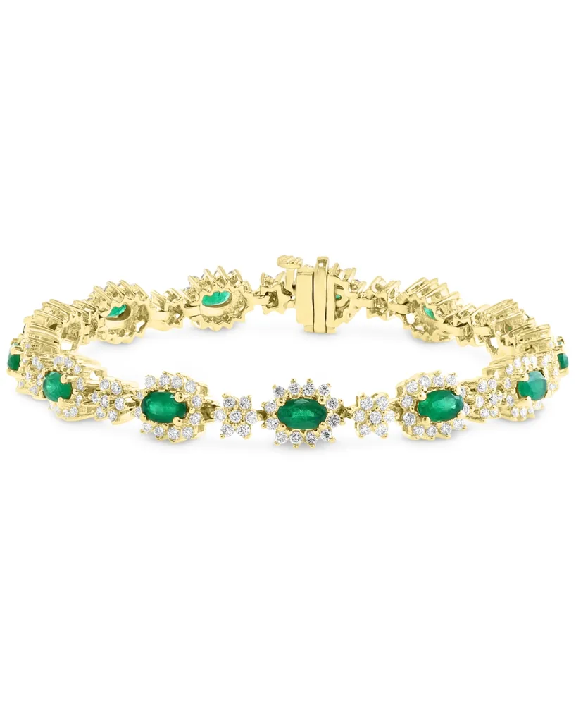 Effy Emerald (3-1/10 ct. t.w.) & Diamond (2-3/8 ct. t.w.) Bracelet in 14k Gold