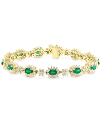 Effy Emerald (3-1/10 ct. t.w.) & Diamond (2-3/8 ct. t.w.) Bracelet in 14k Gold