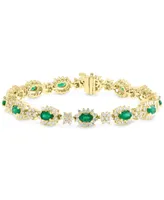 Effy Emerald (3-1/10 ct. t.w.) & Diamond (2-3/8 ct. t.w.) Bracelet in 14k Gold