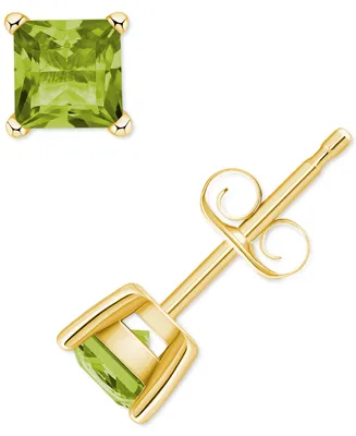 Peridot Square Stud Earrings (3/4 ct. t.w.) 14k Gold