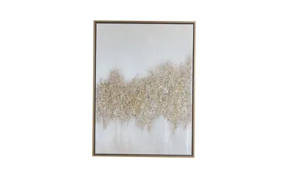 Metal Glam Abstract Framed Wall Art, 30" x 2" x 40" - Gold