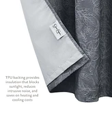 Jessica Simpson Groovy Paisley Textured Blackout Grommet Window Curtain Panel Pair with Tiebacks, 38" x 96"
