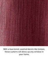 Lucky Brand Solana Thermal Woven Room Darkening Grommet Window Curtain Panel Pair with Tiebacks