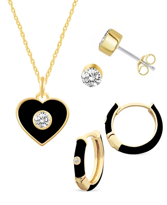 Crystal Enamel Necklace and Earring Set