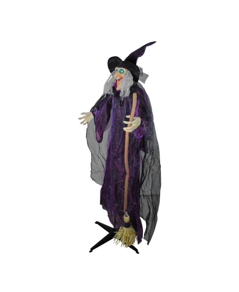 5.5' Lighted and Animated Witch Halloween Figure Decoration