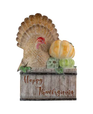 Turkey and Pumpkins 'Happy Thanksgiving Decoration, 20.25"