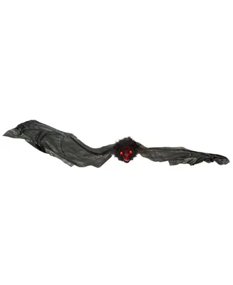 30" Hanging Halloween Bat Decoration with Lighted Red Eyes