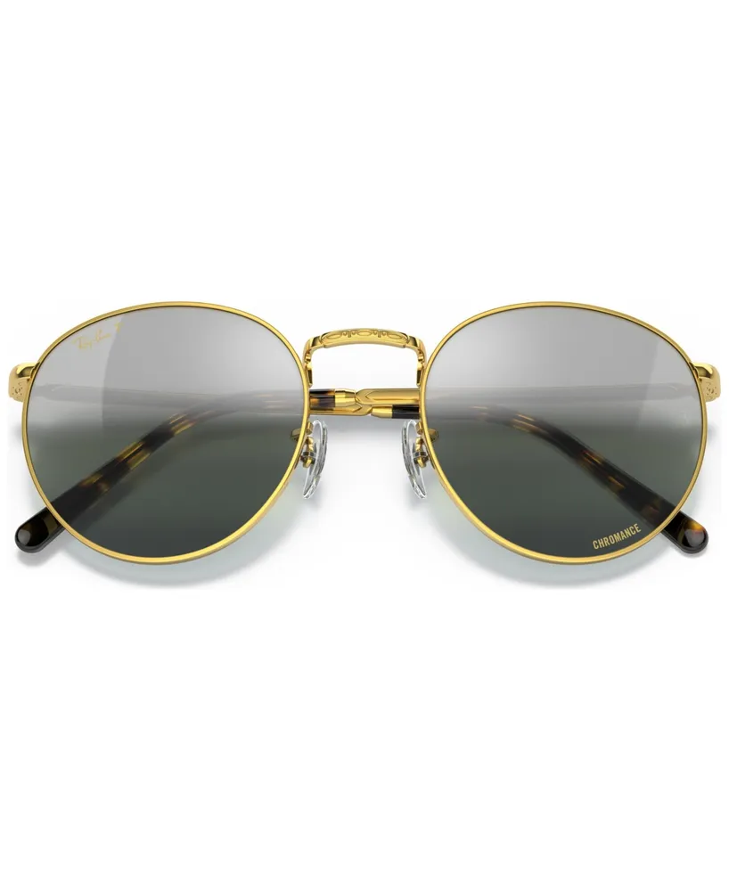 Ray-Ban Unisex Polarized Sunglasses, RB3637 New Round 50 - Legend Gold