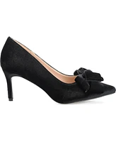 Journee Collection Women's Crystol Velvet Pumps