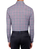 Men's Slim Fit Non-Iron Plaid-Print Performance Stretch Dress Shirt