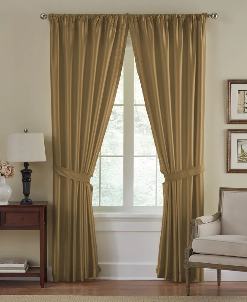 Elrene Home Fashions Versailles Faux Silk Blackout Window Curtain