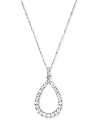 Diamond Graduated Open Teardrop 18" Pendant Necklace (5/8 ct. t.w.) 14k White Gold or Yellow