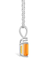 Citrine (1 ct. t.w.) and Diamond Accent Pendant Necklace 14K Yellow Gold or White