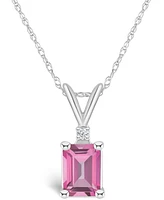Topaz (1-1/3 ct. t.w.) and Diamond Accent Pendant Necklace 14K Yellow Gold or White