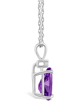 Amethyst (1 ct. t.w.) and Diamond Accent Pendant Necklace 14K Yellow Gold or White