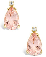 Morganite (1-3/8 ct. t.w.) and Diamond Accent Stud Earrings 14K Yellow Gold or White