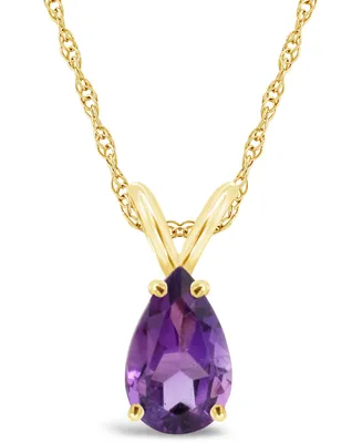 Amethyst Pendant Necklace ( 1 ct.t.w) in 14K Yellow Gold