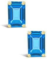 Blue Topaz (1-3/8 ct. t.w.) Stud Earrings 14K Yellow Gold or White