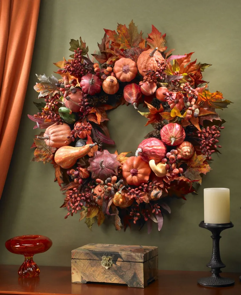 Nearly Natural 28" Harvest Wreath
