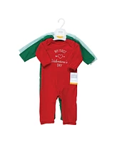 Hudson Baby Baby Boys and Girls My First Long Sleeve Coveralls, Pack of 3