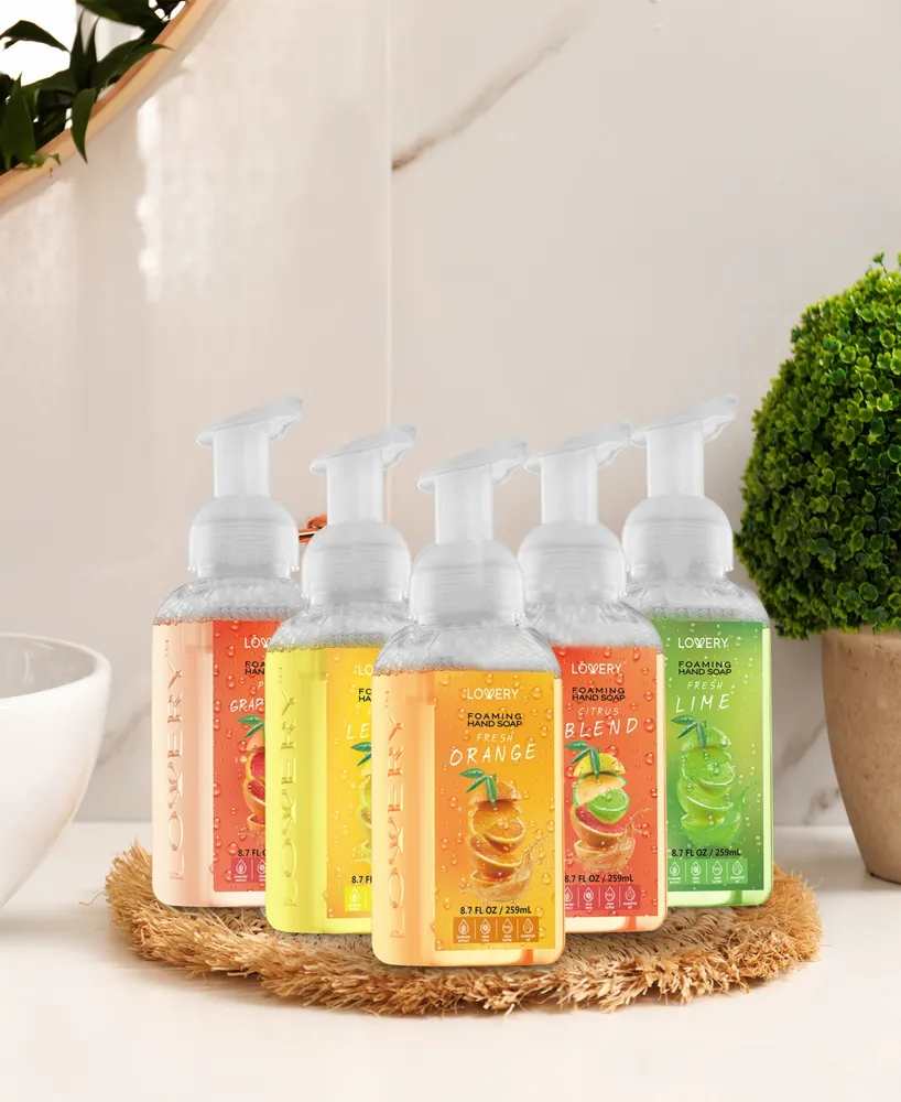 Lovery Hand Foaming Soap in Citrus Blend, Lemon, Orange, Lime, Pink Grapefruit, Moisturizing Hand Soap