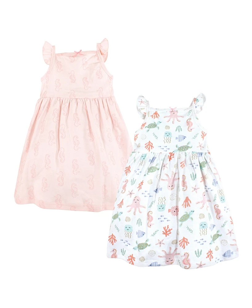 Hudson Baby Baby Girls Hudson Cotton Dresses, Pastel Sea, 18-24 Months