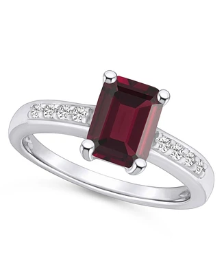 Garnet (2 ct .t.w.) and Diamond (1/8 Ring 14K Yellow Gold