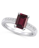 Garnet (2 ct .t.w.) and Diamond (1/8 Ring 14K Yellow Gold