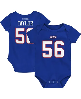 Infant Boys and Girls Mitchell and Ness Lawrence Taylor Royal New York Giants Mainliner Retired Player Name and Number Bodysuit