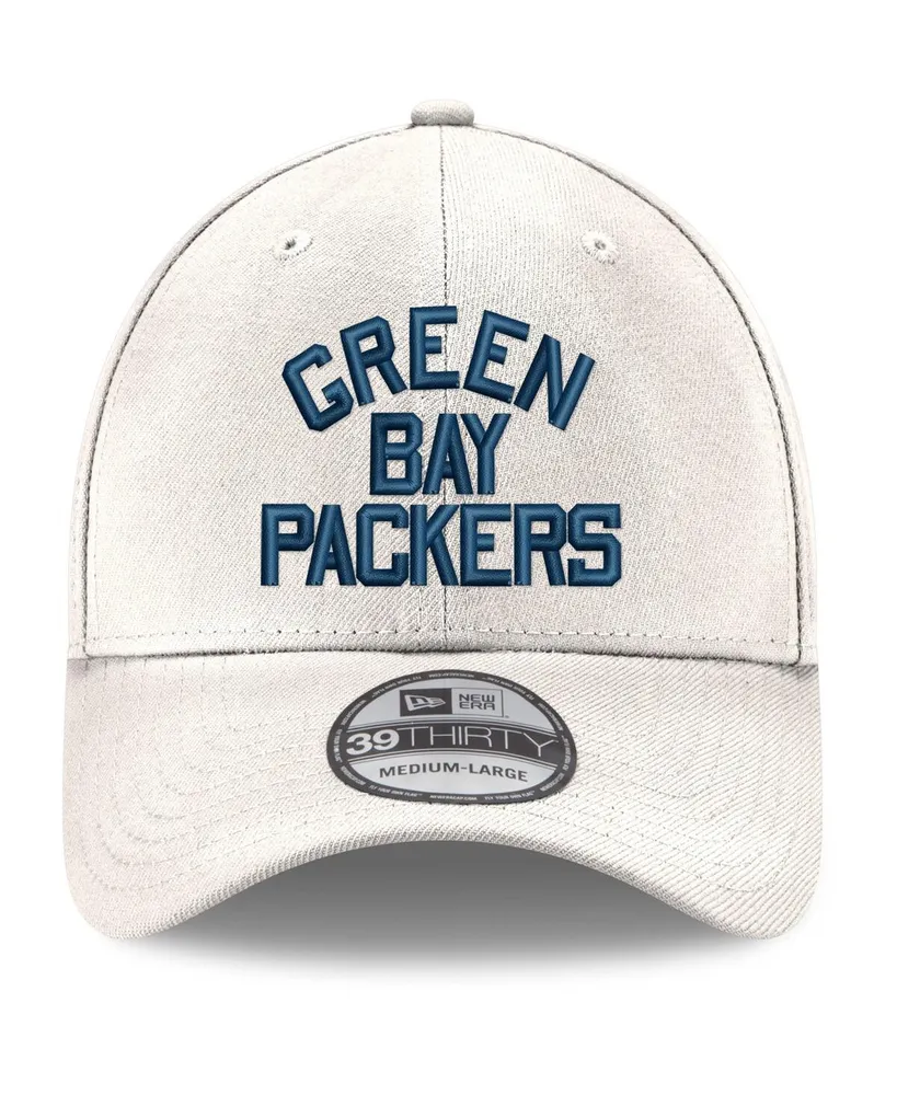 Men's New Era White Green Bay Packers Wordmark Iced Ii 39THIRTY Flex Hat