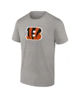 Men's Fanatics Heathered Gray Cincinnati Bengals Team Primary Logo T-shirt