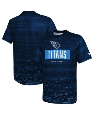 Men's New Era Navy Tennessee Titans Combine Authentic Sweep T-shirt