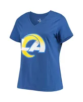 Women's Fanatics Matthew Stafford Royal Los Angeles Rams Plus Player Name and Number V-Neck T-shirt