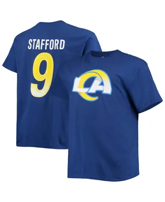 Men's Fanatics Matthew Stafford Royal Los Angeles Rams Big and Tall Player Name Number T-shirt