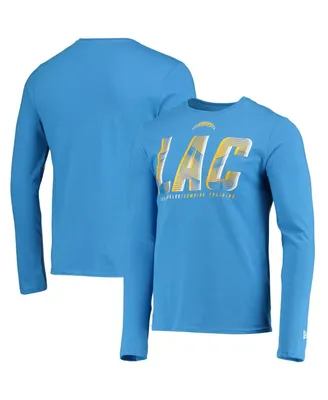 Men's New Era Powder Blue Los Angeles Chargers Combine Authentic Static Abbreviation Long Sleeve T-shirt