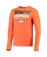 Men's New Era Orange Denver Broncos Combine Authentic Split Line Long Sleeve T-shirt