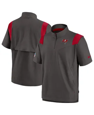 Men's Nike Pewter Tampa Bay Buccaneers Coach Chevron Lockup Quarter-Zip Top