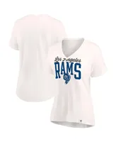 Women's Fanatics Oatmeal Los Angeles Rams Motivating Force V-Neck T-shirt