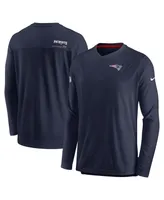 Men's Nike Navy New England Patriots 2022 Sideline Coach Chevron Lock Up Performance Long Sleeve V-Neck T-shirt