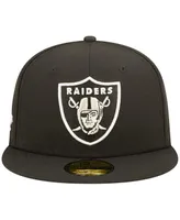 Men's New Era Black Las Vegas Raiders Super Bowl Xviii Pop Sweat 59FIFTY Fitted Hat