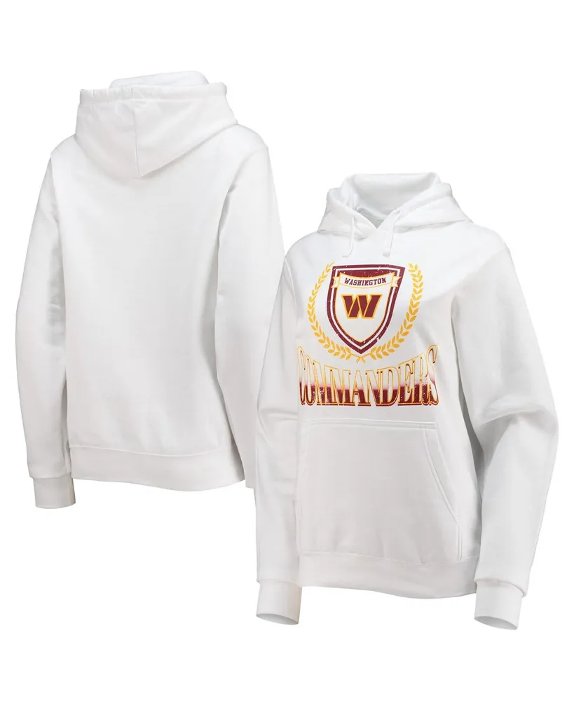 Women's Wear by Erin Andrews White Washington Commanders Fleece Pullover Hoodie