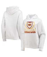 Women's Wear by Erin Andrews White Washington Commanders Fleece Pullover Hoodie