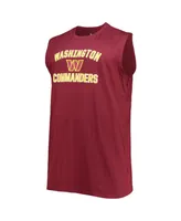 Men's Fanatics Burgundy Big and Tall Washington Commanders Heart 'N' Soul Muscle Tank Top