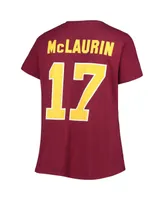 Women's Fanatics Terry McLaurin Burgundy Washington Commanders Plus Size Player Name and Number V-Neck T-shirt