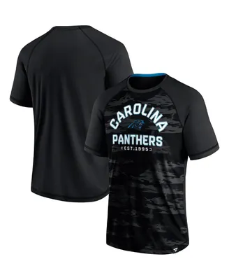 Men's Fanatics Black Carolina Panthers Hail Mary Raglan T-shirt