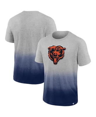 Men's Fanatics Heathered Gray and Navy Chicago Bears Team Ombre T-shirt