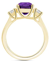 Macy's Amethyst (2 ct. t.w.) and Diamond (1/3 Ring 14K Yellow Gold